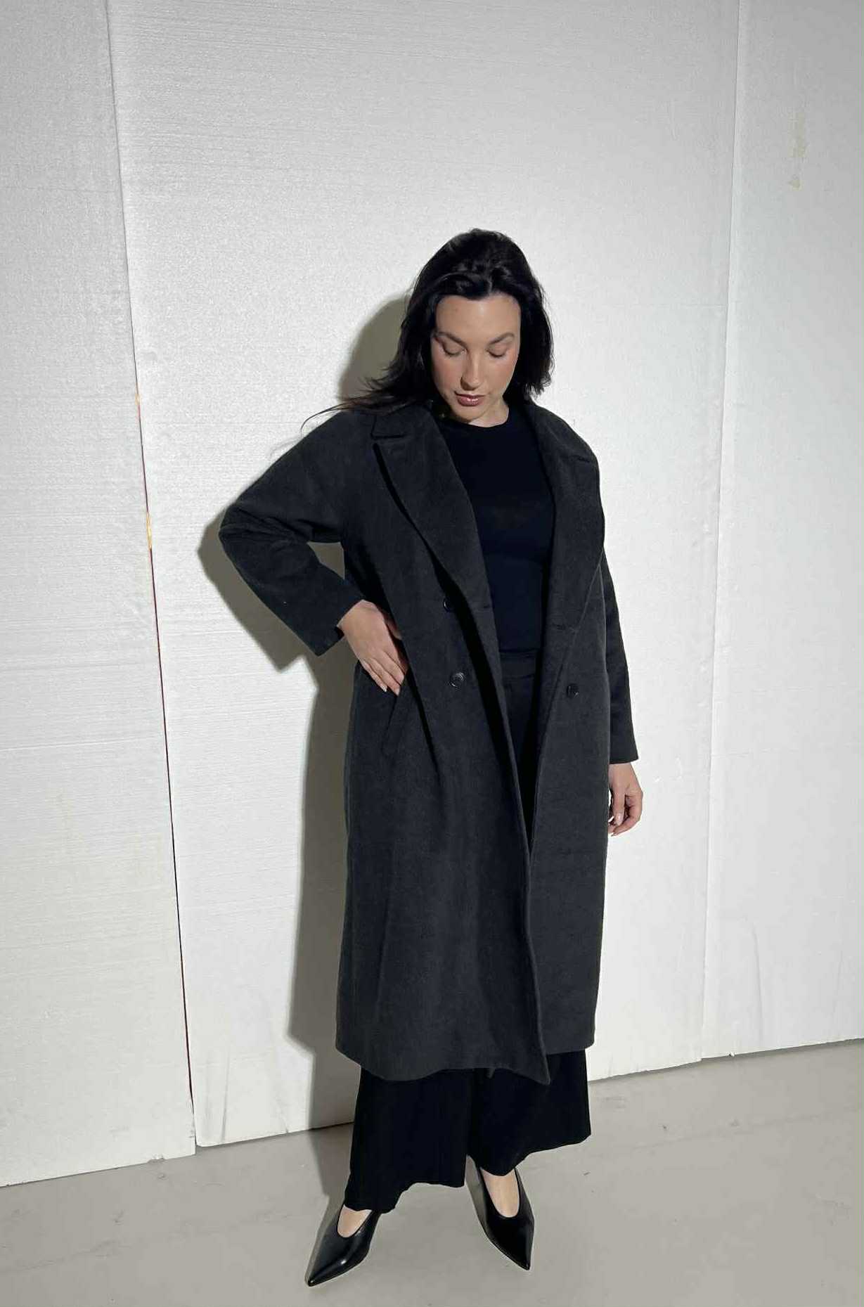 Anderson Double-Breasted Coat in Black